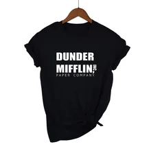 Офисная Футболка женская dander Mifflin inc. бумажная компания Wernham Hogg ТВ шоу Майкл Скотт Космос женская футболка