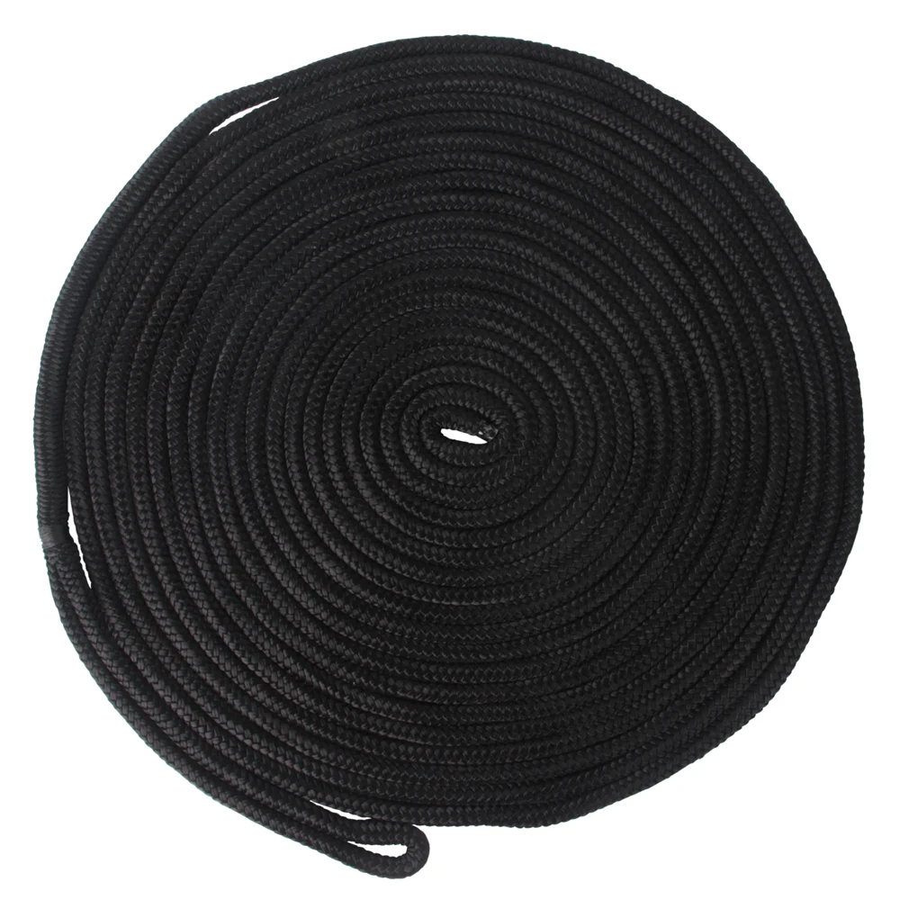 

Double Braided Nylon Black DockLine Boat Dock Line Mooring Rope Anchor Rope Ultra Strong Dock Lines 16.5 Feet 25 Feet 50 Feet