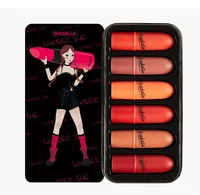 6 PCS Lipstick Cosmetic Set Natural Matte Red Velvet Cute Potrable Lip Glaze Kit Lasting Not Fading Lip Make Up Tools