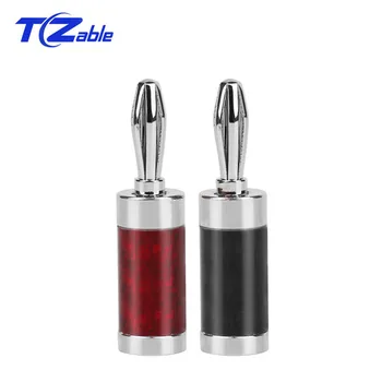 

Banana Plug 8mm Male Audio Adapter For Speaker Wire Screw Rhodium Plated Carbon Fiber Banana Connector Black Red Free Solder