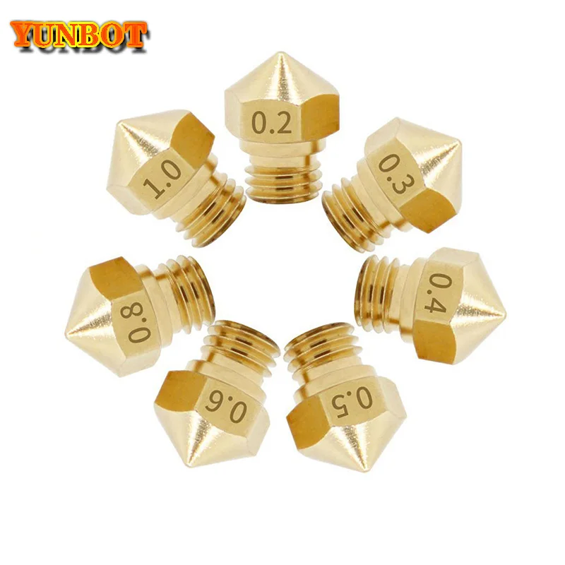 

5pcs Nozzle MK10 For Makerbot Hotend M7 thread F/ Creator pro Wanhao D4 and I3 Dremel 0.2 0.3 0.4 0.6 0.8mm 3d Printer parts