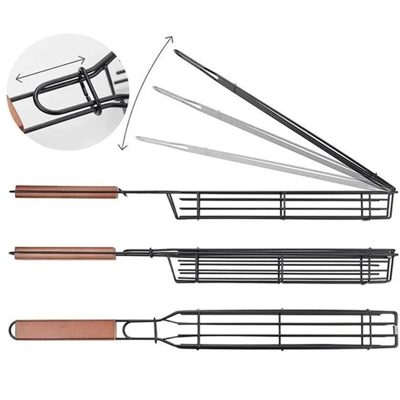 Metal BBQ Grill Mesh Barbecue Meshes Portable Fish Grilling Mesh Barbecue Basket BBQ Tools Kitchen Accessories