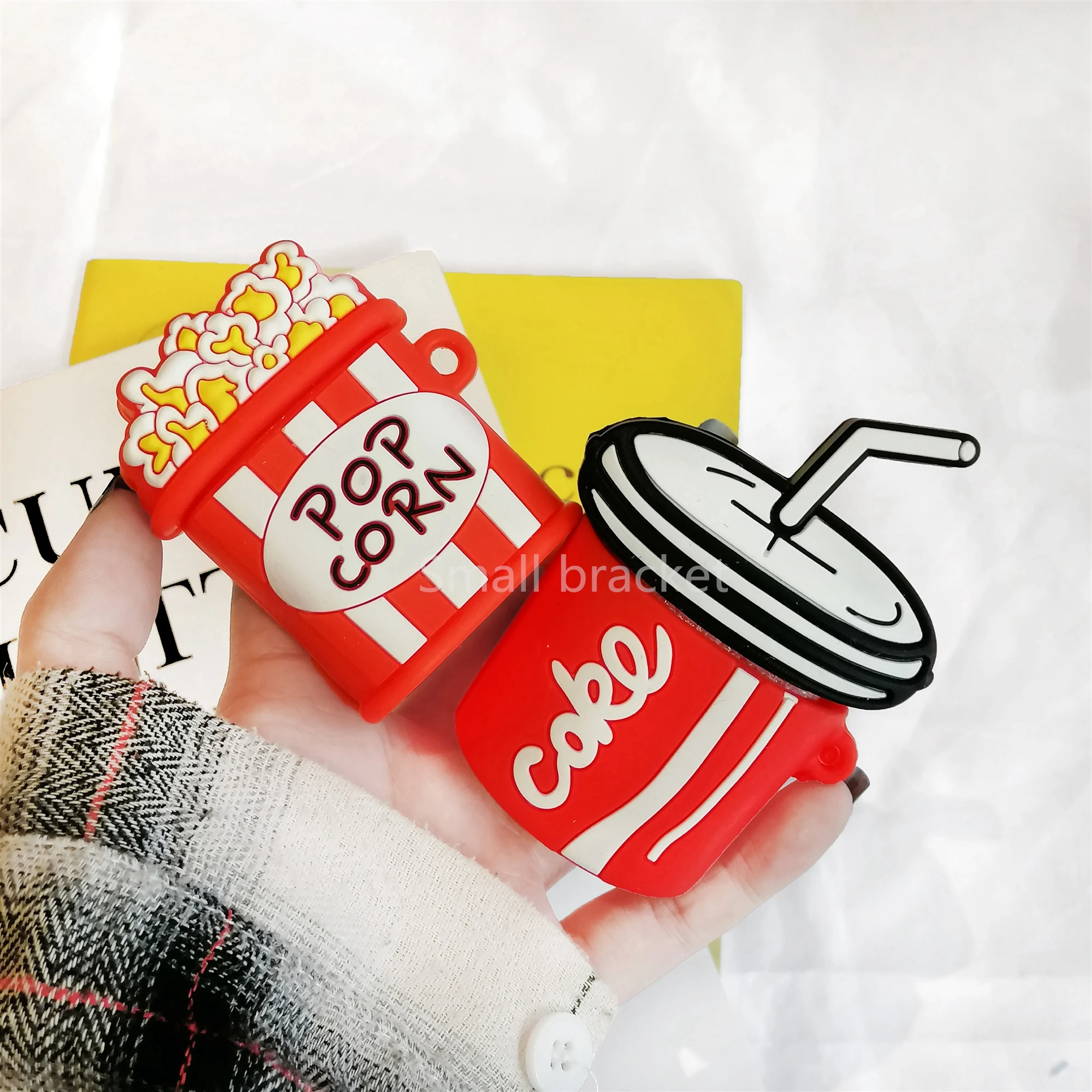 

Cartoon Silicone Popcorn Earphone Case For Apple AirPods case Cute Protection Cover case For AirPods Accessories