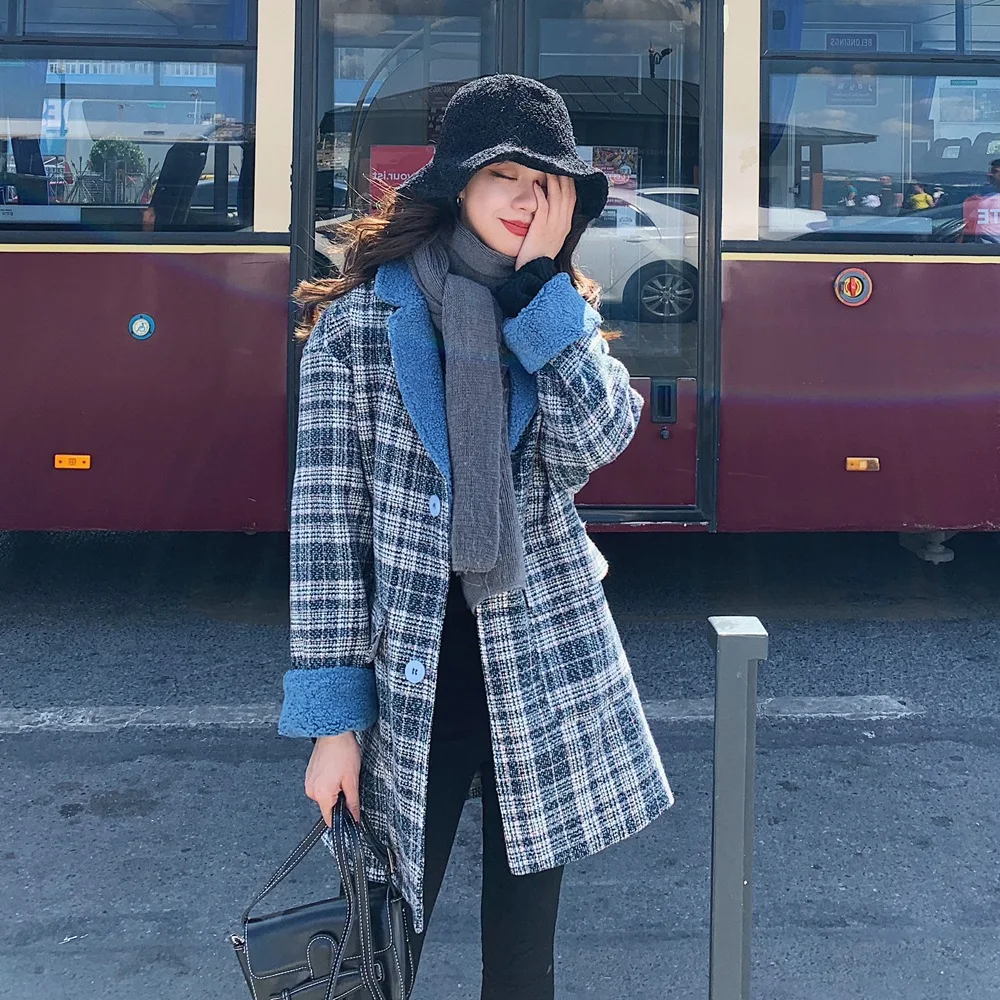 

Photo Shoot Mid-length Young-Style Woolen Jacket 2019 Winter New Style Retro WOMEN'S Dress Lambs Wool Joint Duffle Coat