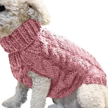 

Pet Cat Dog Sweater Warm Leisure Fashionable Solid Color Sweater Comfortable Soft Pet Dog Clothes for Winter Autumn