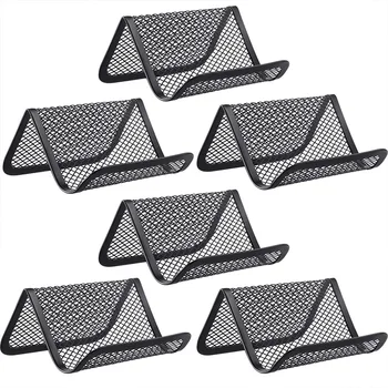 

30 Pieces Black Metal Mesh Business Card Holder Business Card Desk Desktop Name Card Organizer for Office Name Card