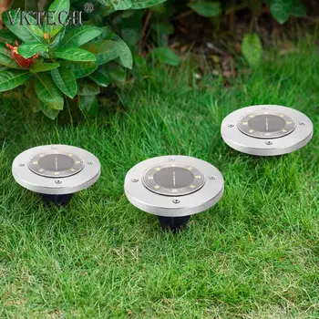 

4pcs 8LED Solar Lawn Lamp Outdoor Waterproof Yard Underground Light Solar Power Buried Light Garden Buried Lamp