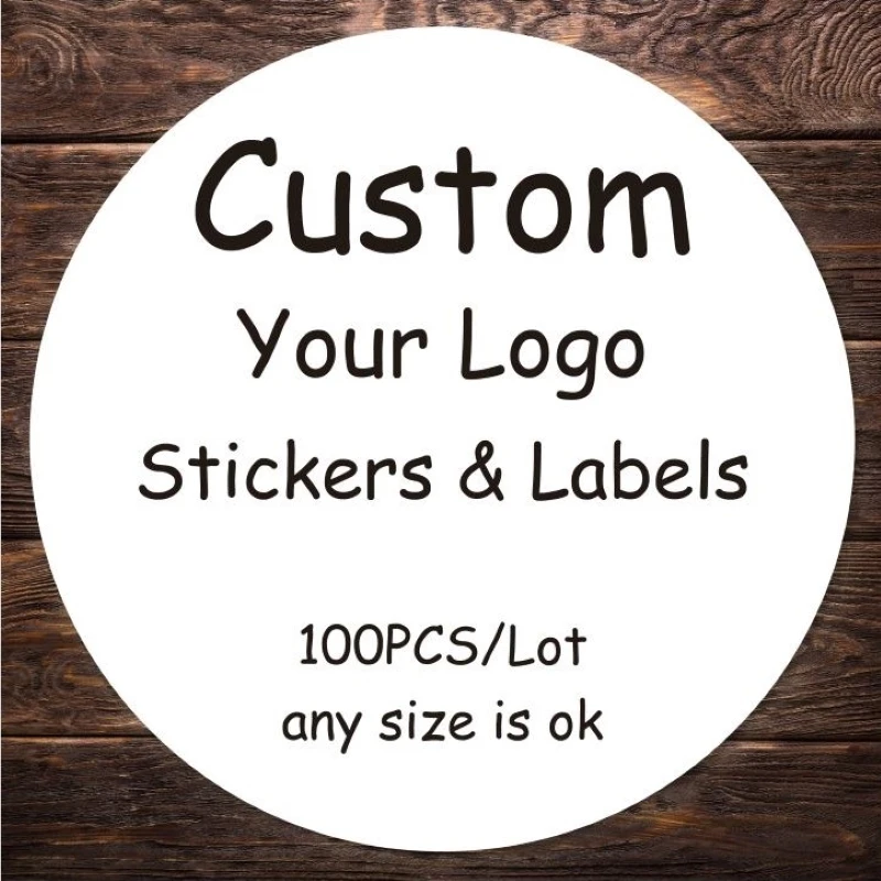 100 PCS Custom Stickers Logo Packaging Labels Personalized Name Party Wedding Birthday Design Your Own Sticker | Дом и сад