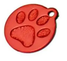 Персонализированная Выгравированная кошка щенок значок с собакой ошейник имя собаки ID тег Кулон анти-потеря собака табличка - Цвет: Red