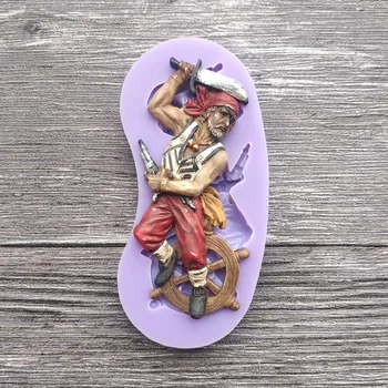 

New Silicone Cake Molds Pirate Theme DIY Chocolate Fondant Mold Baking Tools Kitchen Accessories 1505
