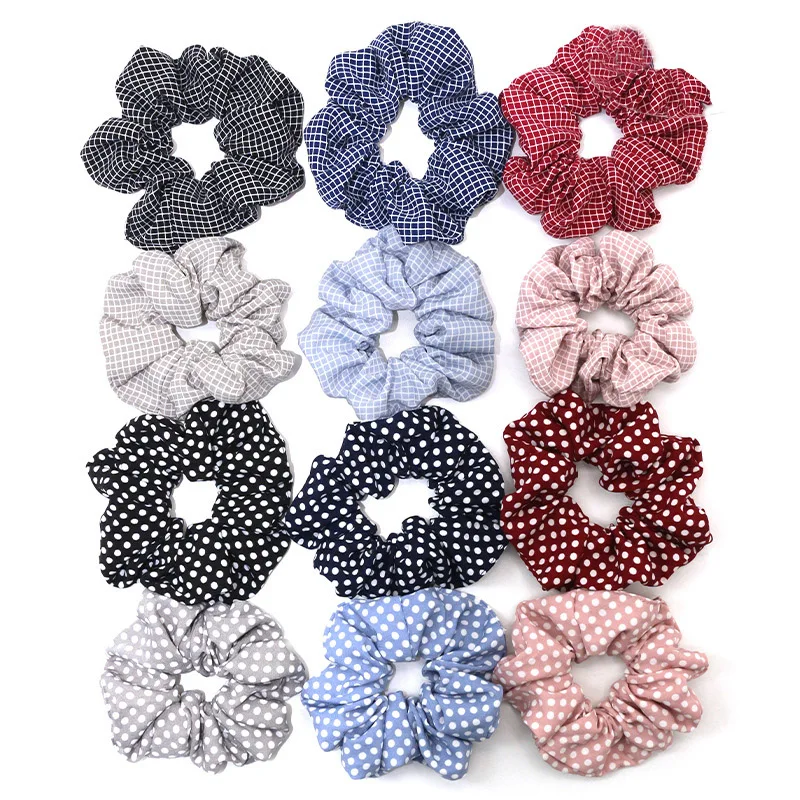 

Женская резинка для волос в горошек, тканевая эластичная повязка на голову с принтом, аксессуары для волос, ACC149