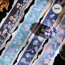 

Washi Tape Decorative Washitape Cute Vintage Stickers Laser Adhesive Mushroom Scrapbooking 3m Kawaii Stationery Masking Tape