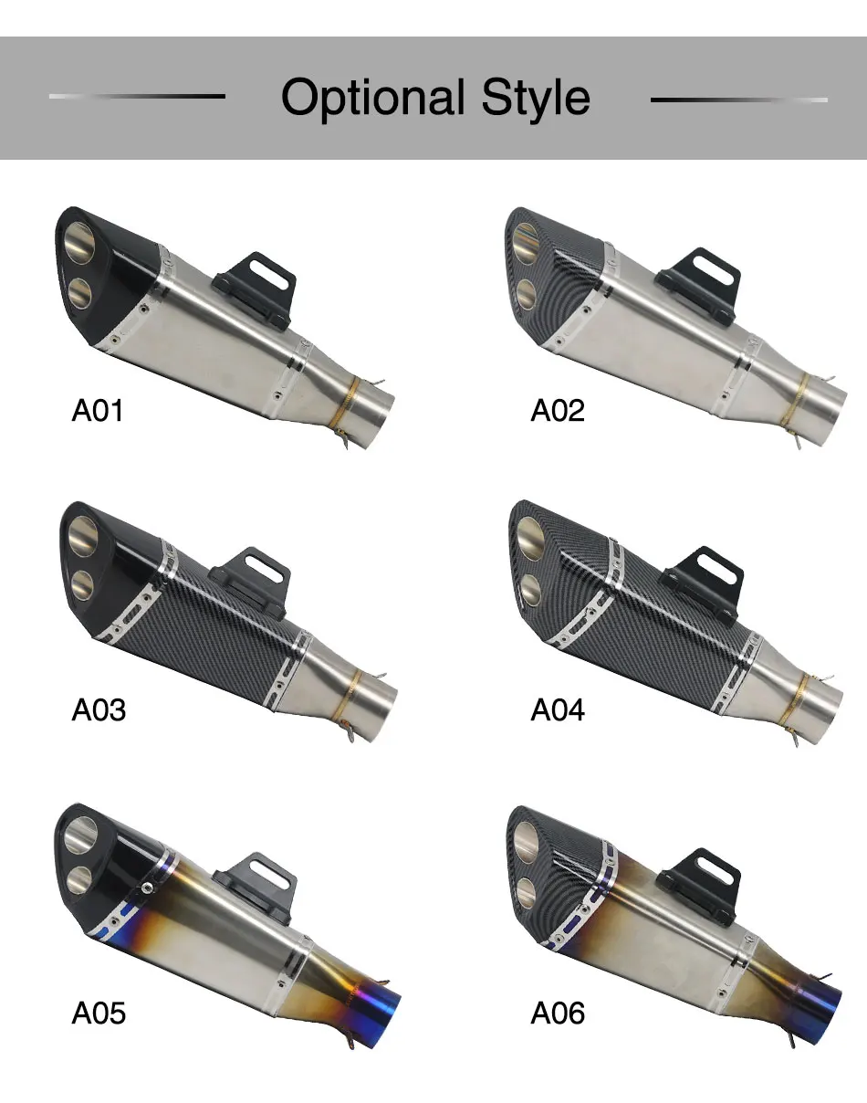 Sclmotos-38-51 мм глушитель выхлопной трубы мотоцикла Escapamento Слипоны для CB650F GSR600 GSR750 XT600 LTZ 400 для Benelli TRK 502