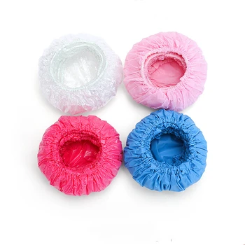 

100pcs Disposable Hair Salon Transparent Plastic Hair Dye Perm Inverted Film Emu Oil Bath Waterproof PE Earmuffs Earmuffs