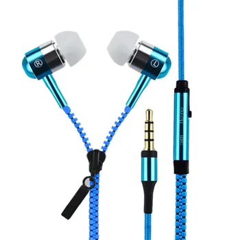 

JRGK Metal Zipper Zip Earphone 3.5mm AUX Audio Jack in-ear Sport Universal Earbuds Earphone with Micphone for xiaomi huawei