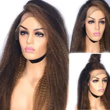 Eversilky Мёд блондинка с эффектом деграде(переход от темного к свободной части 13*4 Синтетические волосы на кружеве парики из натуральных волос на кружевной предварительно черный Для женщин Реми бразильские афро кудрявые прямые волосы