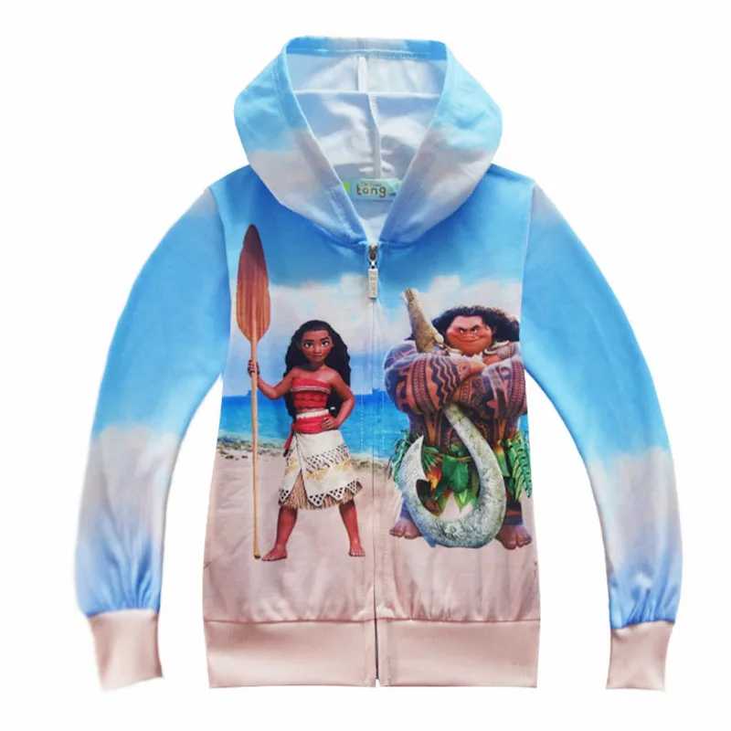 Vogue Moana/пальто для девочек куртка на молнии детская одежда костюм Моаны одежда для маленьких девочек Осенняя верхняя одежда, топы, толстовка Moana