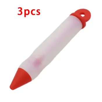 

3pcs Pastry Cream Chocolate Decorating Syringe Silicone Plate Paint Pen Cake Cookie Ice Cream Decorating Pens