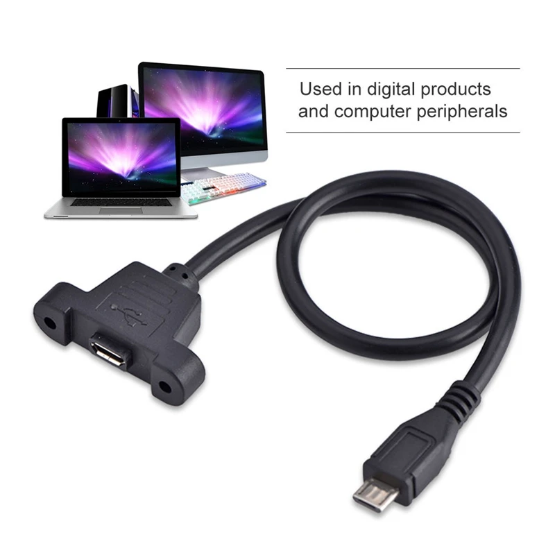 Микро-USB 5Pin папа-мама w/резьбовое отверстие Панель Крепление Удлинительный кабель
