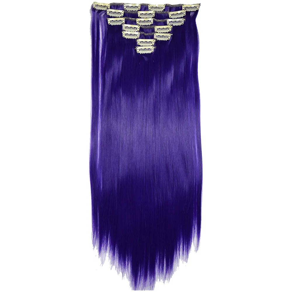 Cosplay Full Head Women Clip Synthetic High Temperature Wire Straight Hair Piece Makeup#1101 wholesale