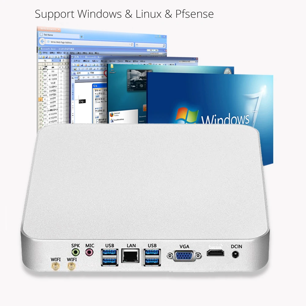 Мини ПК HTPC Intel Core i7 i5 7200U 3317U 4200U Windows 10 USB * 6 мини компьютер охладитель настольный WIFI