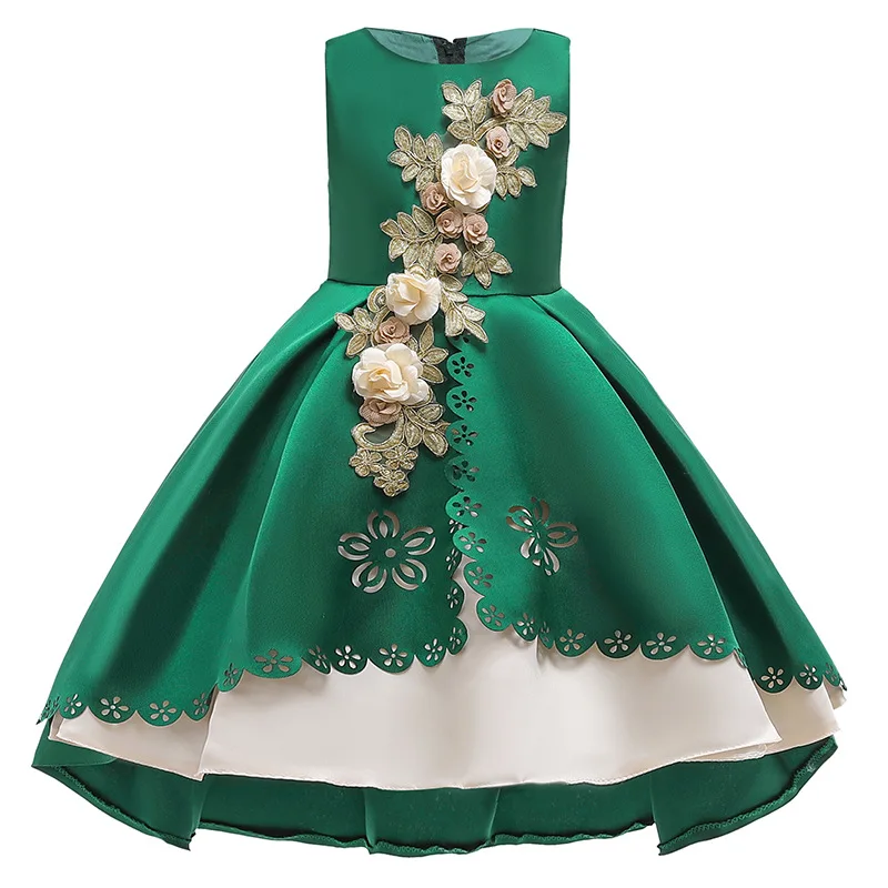 Детское платье-пачка для дня рождения; праздничное платье принцессы для девочек; кружевное детское элегантное платье подружки невесты для девочек; одежда для маленьких девочек - Цвет: green