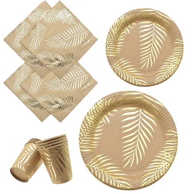 Hawaii Palm Leaf Foil Thick Paper Plates Cups Napkins Disposable Tableware  Home Decor Birthday Party Supplies for Kids Adult - AliExpress