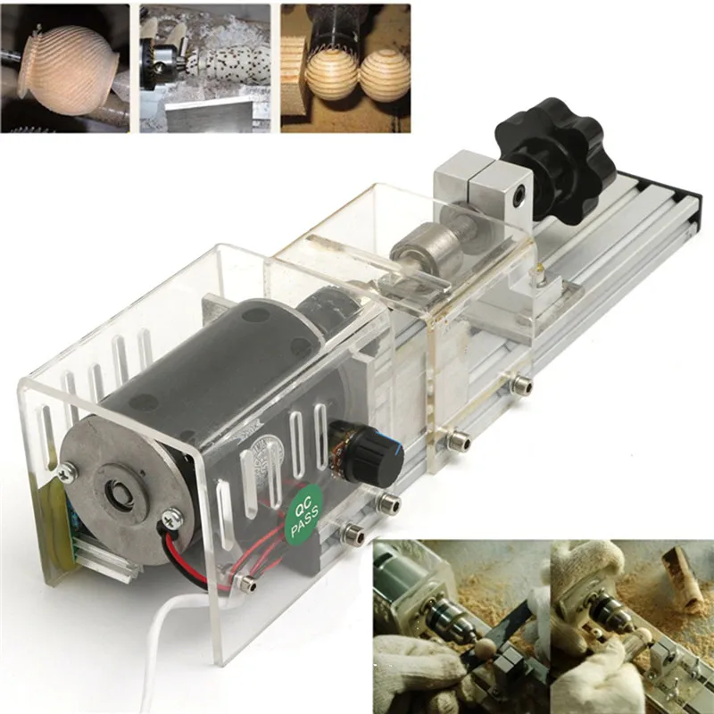 350W Precision Mini Wood Lathe Machine DIY Woodworking Polishing Cutting Drill Rotary Tool Standard Set Bench |