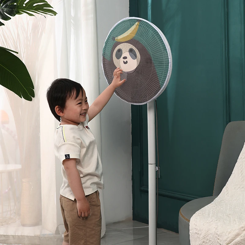Cartoon Round Electric Fan Cover Baby Children Finger Protector Net Anti Pinch Dust Safety Mesh Office Home Decor Accessories
