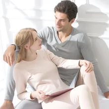 Новое Осеннее и зимнее термобелье для мужчин и женщин, самопродуваемые кальсоны, костюмы для мужчин с круглым воротником, нижнее белье