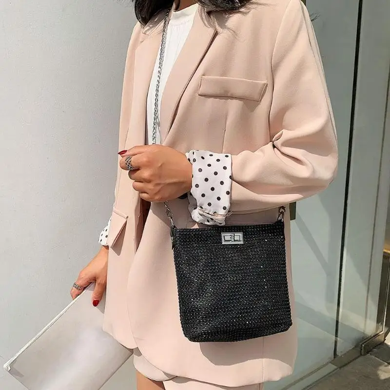

Fashion Women Shoulder Bag Women PU Leather Retro Glitter Crossbody Bags Solid Small Chain Travel Crossbody Handbags