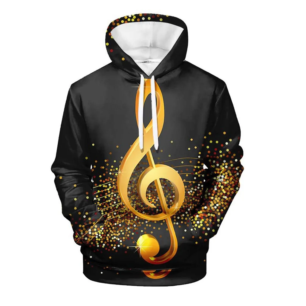 

Unisex Sweatshirt Hoodie Hombre 3D Printing Music Note Loose Hoodies Men Creative Casual Sweatshirts Trendy Oversize Top Blouse