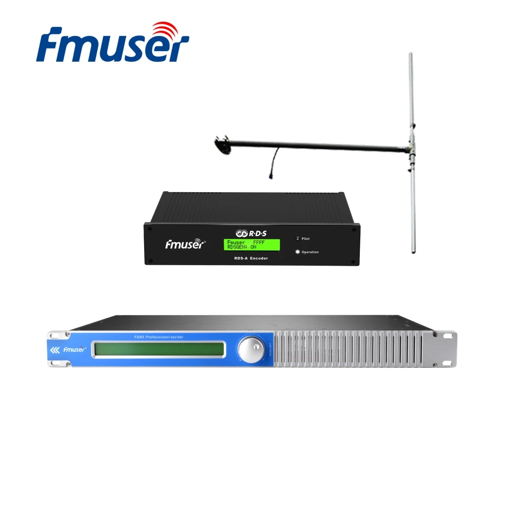 Трансмиттер FM FMUSER 50 Вт + антенна DP100 набор кабелей с цифровым датчиком RDS|Теле- и