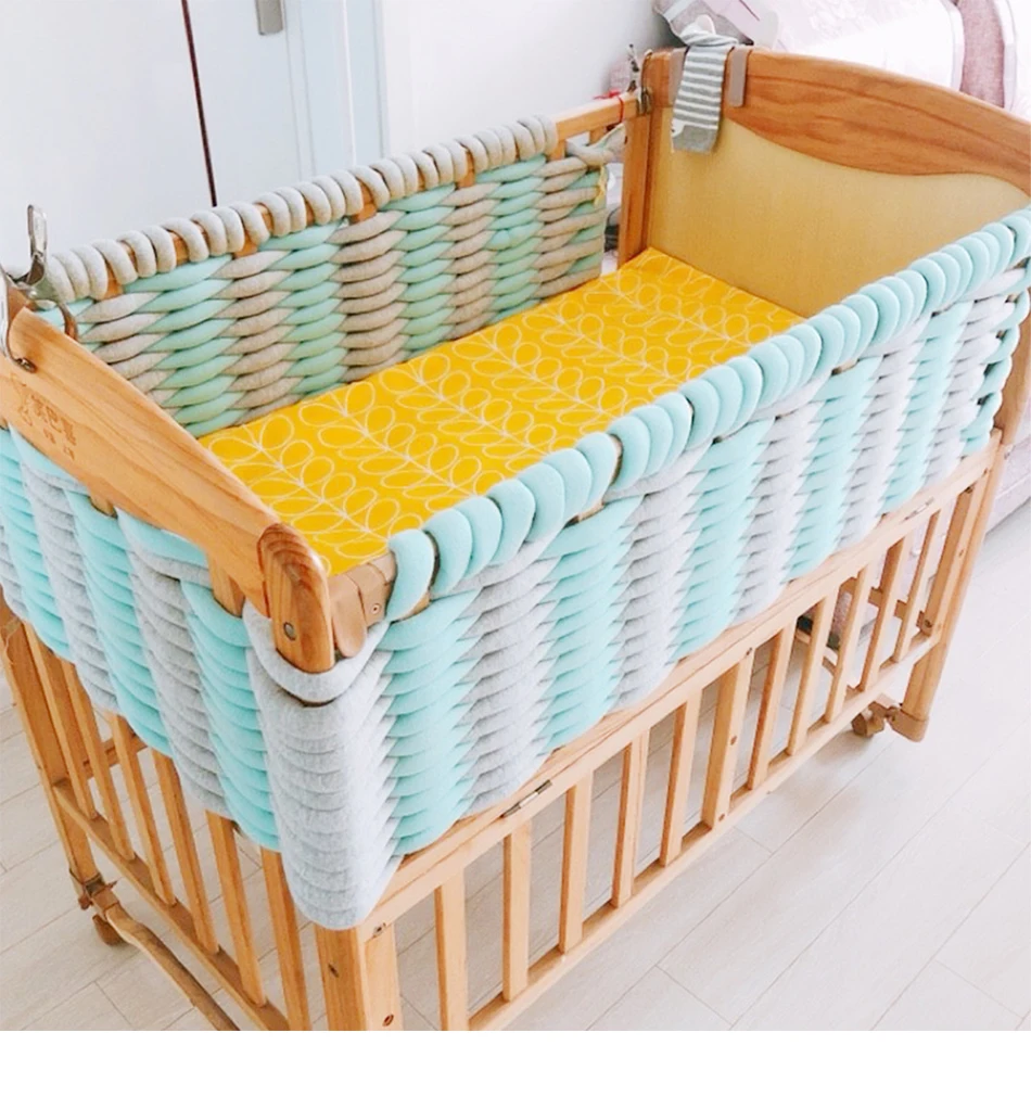 DIY 25 м детский бампер кровать коса узел Подушка бампер для младенца Bebe защита для кроватки Детская кроватка бампер декор комнаты