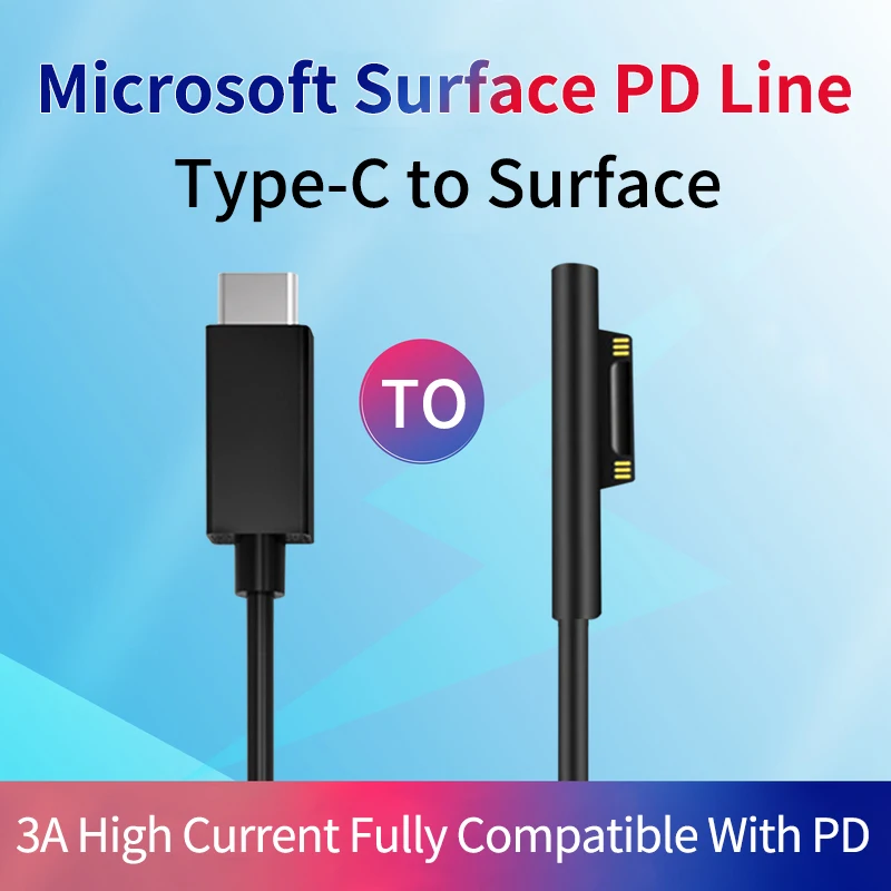 Caricabatterie Da Tipo C A Microsoft Surface Usb Tipo C Pd Per Microsoft Surface Pro 6/5/4/3 Go Book Tablet Cavo Di Ricarica Pd Compatibile