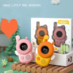 Talkie walkie pour enfants, portée de 3KM, Radio UHF, lanière d'interphone, téléphone portable pour enfants, jouets en forme de lapin, anniversaire pour filles et garçons, 2 pièces 