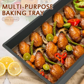

Baking Pan Dinner Oven Pan Non Stick Dishwasher Safe Pizza Cake Silicone Baking Tray Versatile Grid Cooking Divider Kitchen Tool