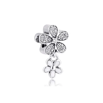 

GPY Dazzling Daisy Duo Charms 925 Original Fit Pandora Bracelet Sterling Silver Charm Beads for Jewelry Making DIY Kralen