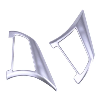 

High Quality1Pair Silver ABS Steering Wheel Button Cover Trim Frame Decoration Sticker Fit For Nissan Altima Teana 2019