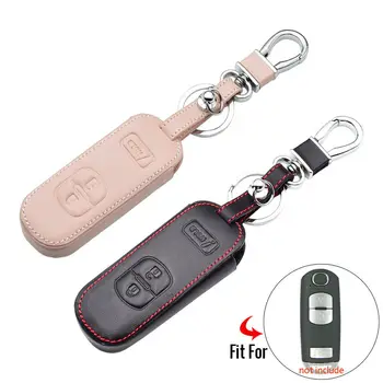 

For Mazda 3 6 CX9 CX3 CX5 CX7 PU Leather 3 Buttons Keyless Remote Black Fob Cover Case