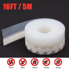 Weather Stripping Door Seal Strip Door 5M Window Rubber Weatherstrip Windproof Dust Self Adhesive Door Windshield Sealing Tape