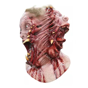 

Fission Latex Scary Mask Horror Halloween Masks Demon Parasite Zombie Vampire terror realista Tear Double Face Sides