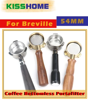 

54mm Coffee Bottomless Portafilter For Breville 870/878/880 Filter Basket Stainless Steel Replacement Espresso Machine Accessory