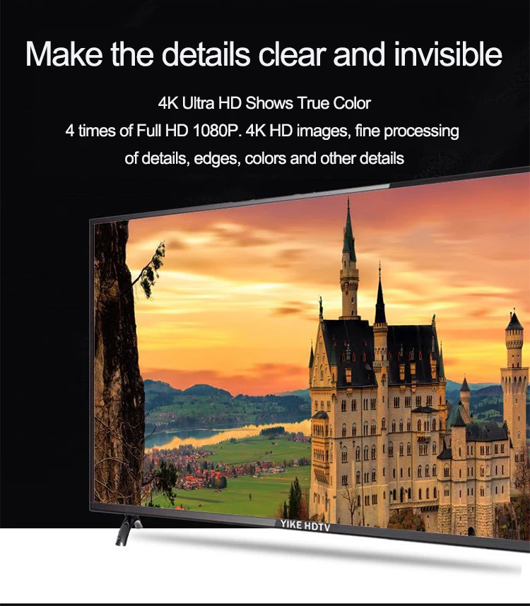 2021 50 55 Inch 4K HD Smart Network Explosion-proof LCD TV UHD Factory Cheap Flat Screen Television HD LCD LED Best Smart TV