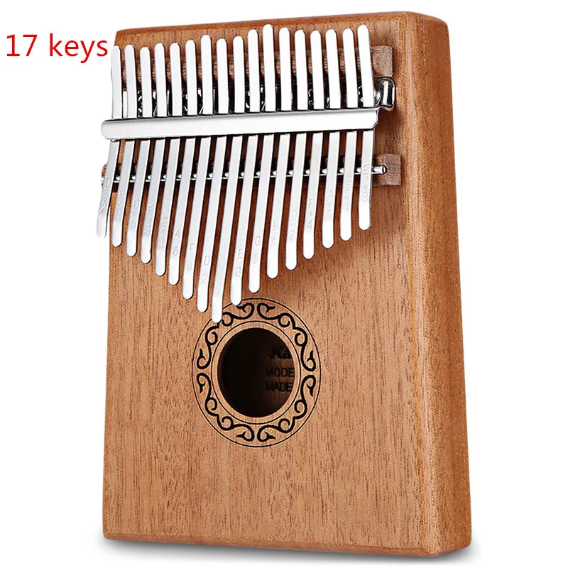 17 клавиш тон Деревянный калимба большой палец пианино портативный палец музыкальный инструмент с обучения книга тон молоток идеальный подарок для детей - Цвет: 17 keys