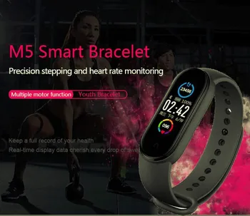 

M5 Smart Bracelet Bluetooth Sport Fitness Tracker Heart Rate Monitor Waterproof Women Men Wristwatch Smart Band Dropshipping