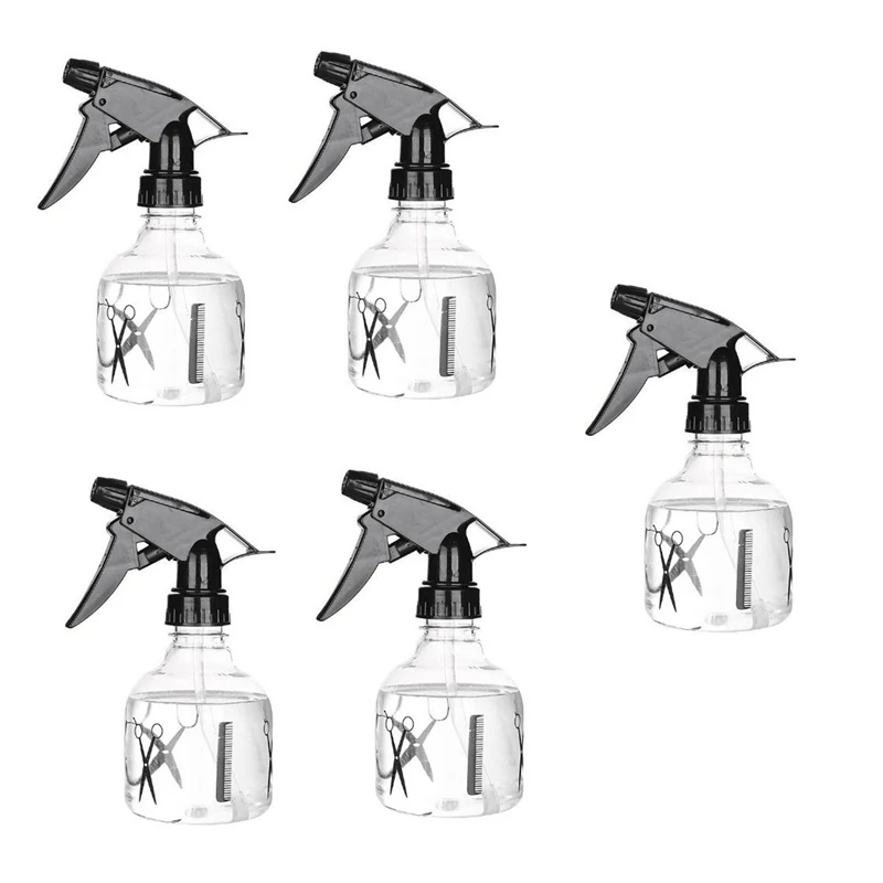 

250Ml Empty Refillable Potable Plastic Hairdressing Mist Sprayer, Water Spray Bottles, Watering Pot Can Sprinklers, 5 Pack