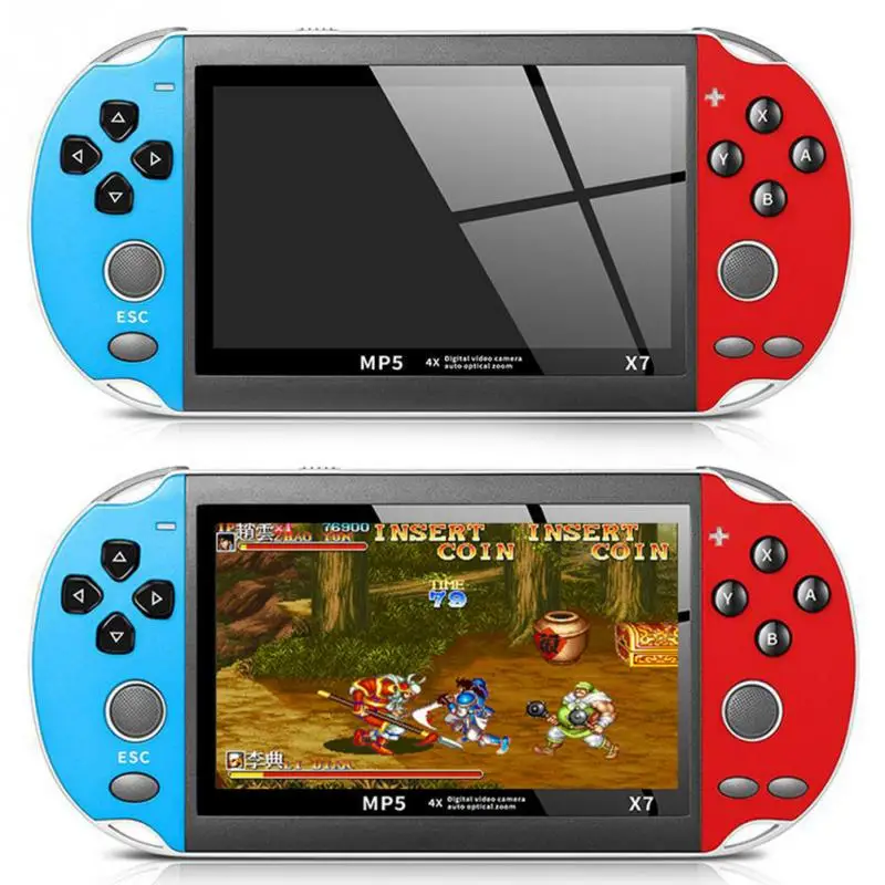 X7 Video Rechargeable Dual Rocker Plastic 4.3 Inch USB Game Console TV Output Multifunctional Gifts 8GB Handheld Camera