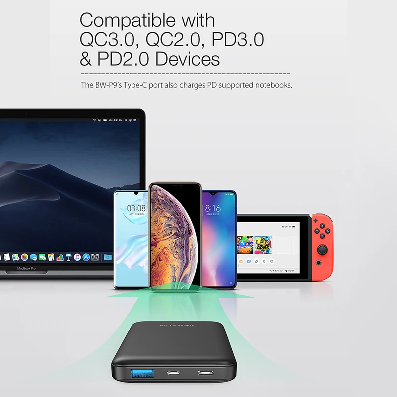 BlitzWolf BW-P9 power Bank 10000mA 18 Вт QC3.0 порты type-C зарядное устройство Внешний аккумулятор быстрая зарядка для iPhone 11 Xiaomi