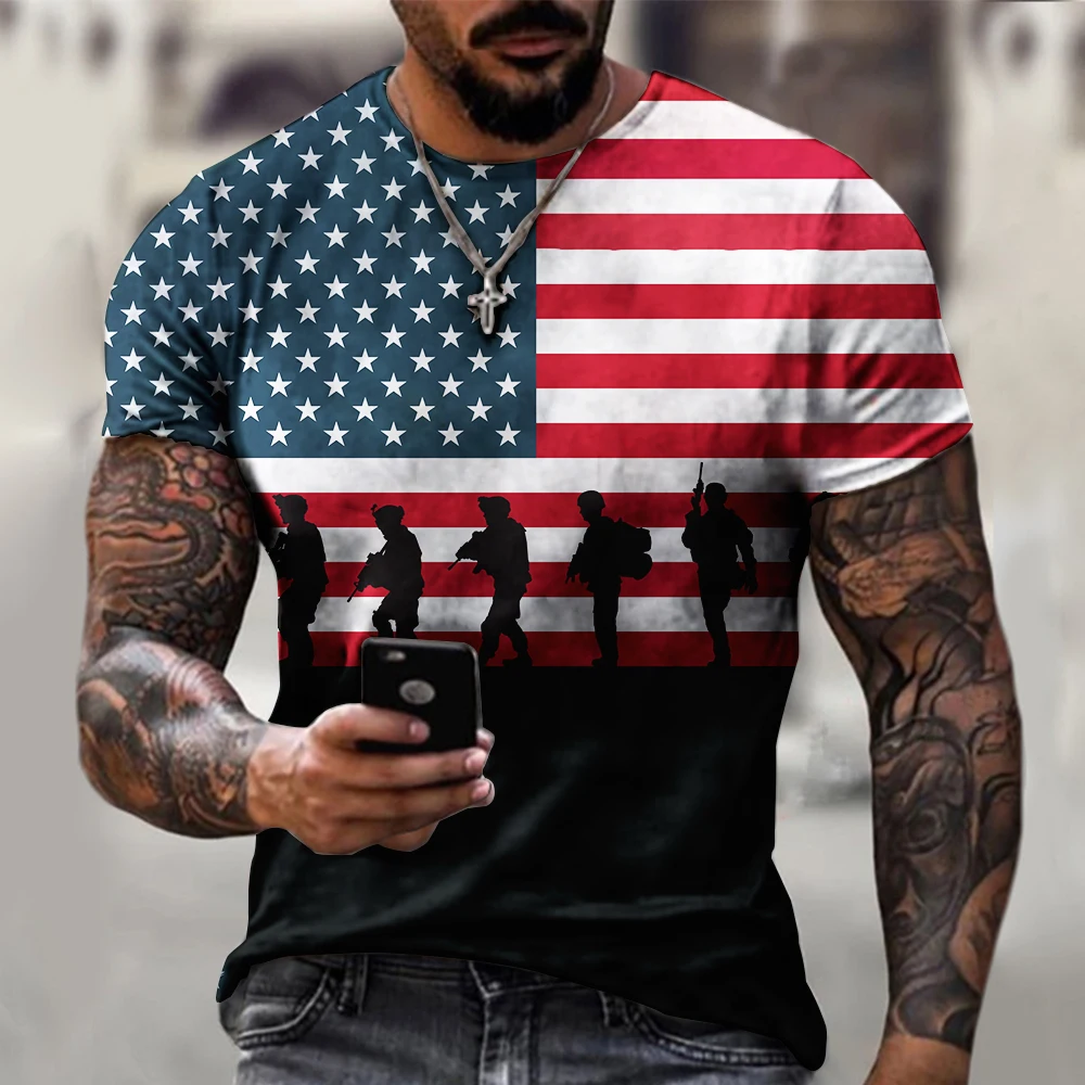 2021 new 3D printed men's tops, distressed fitness clothes, oversized